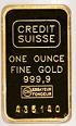 credit suisse gold bars price